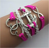 Leather Jewelry Bracelet Multi Double Layer Infinity