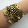 Leather Jewelry Bracelet Multi Double Layer Infinity